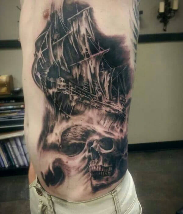 Ghost pirates ship by Matt at Bespoke BODY art Grimsby UK  rtattoos