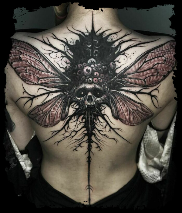 Gothic Elements Back Tattoo - Trending Tattoo Gothic-Elements-Back-Tattoo