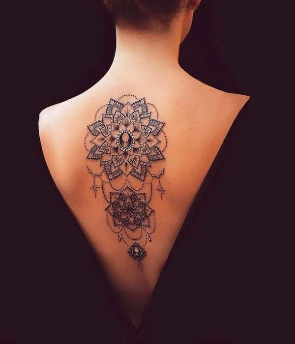 Mandala Tattoo on Women Back