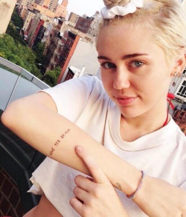 Miley Cyrus Arm Tattoo