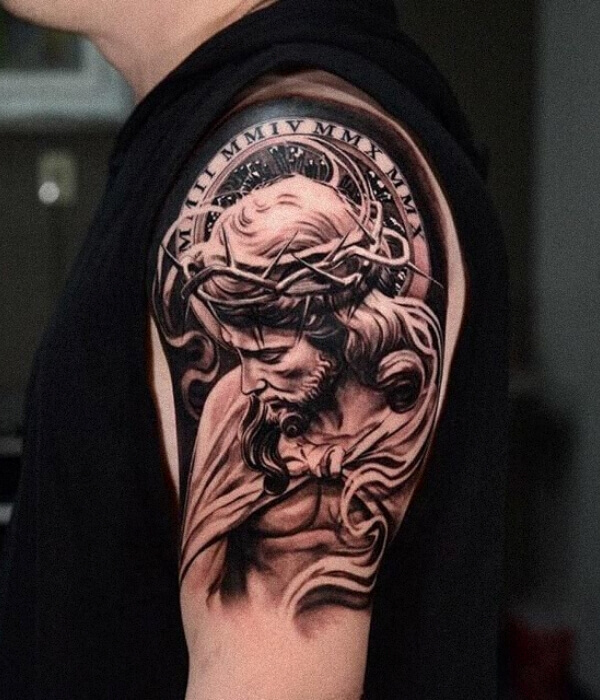 Religious Shoulder Tattoo