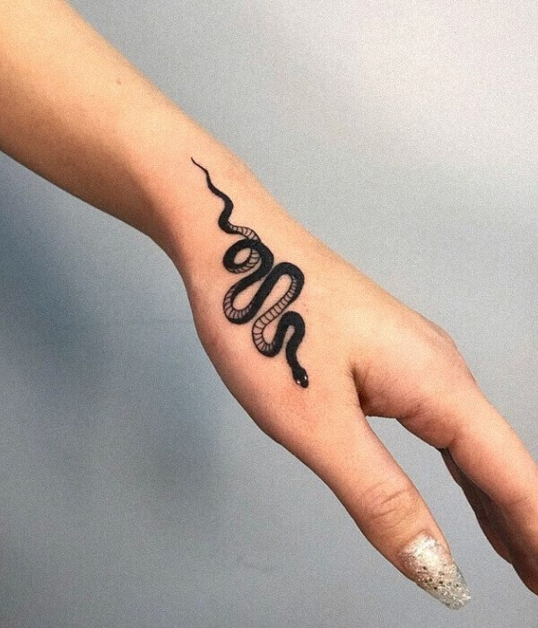 Snake Tattoo on Hand