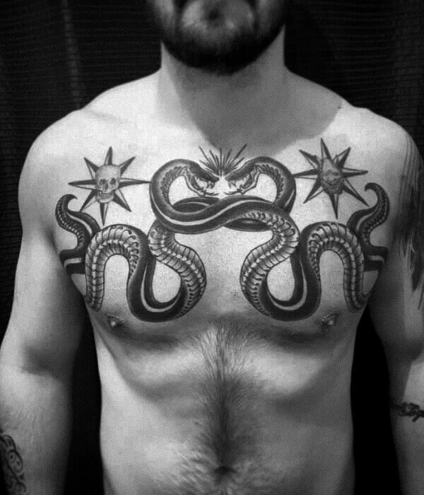 Snake Tattoo on the chest