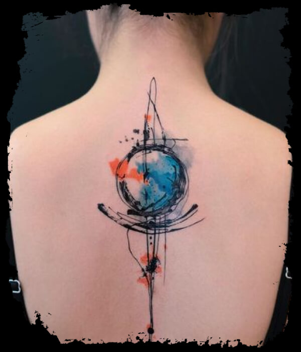 Watercolor Abstract Back Tattoo - Trending Tattoo Watercolor-Abstract-Back-Tattoo