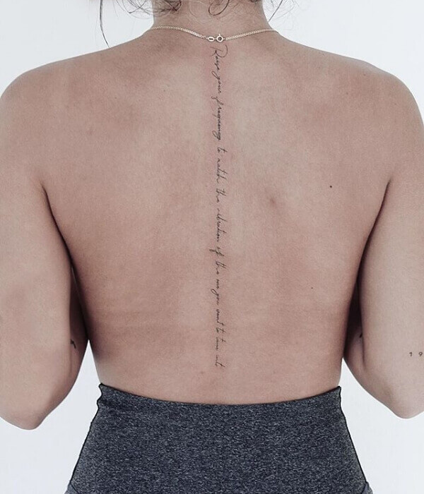 Fine Line Tattoo on your back