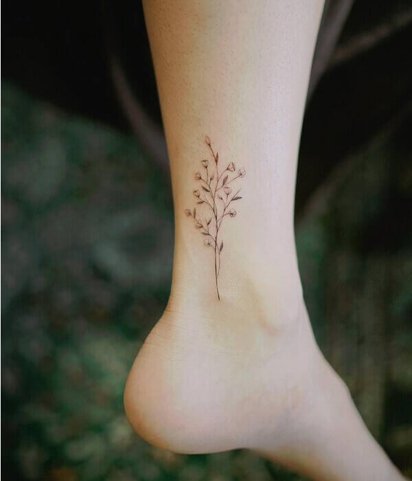 Ankle Fine Line Tattoo