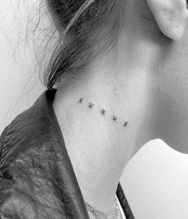 Neck Fine Line Tattoo