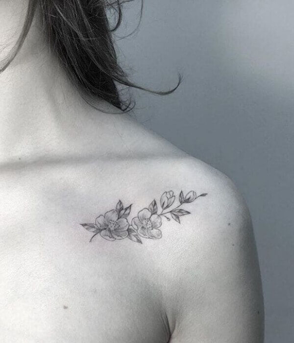 Collarbone Fine Line Tattoo