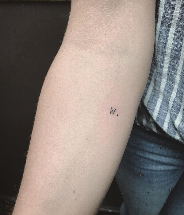 Initial Fine Line Tattoo on Hand