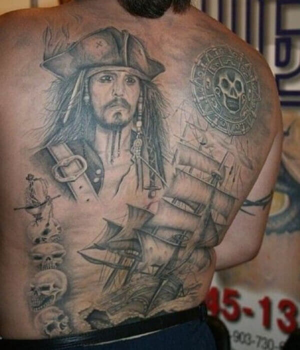 Jack Sparrow Pirates of the Caribbean Tattoo