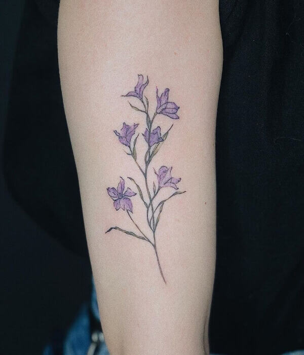 Larkspur Flower Purple Tattoo