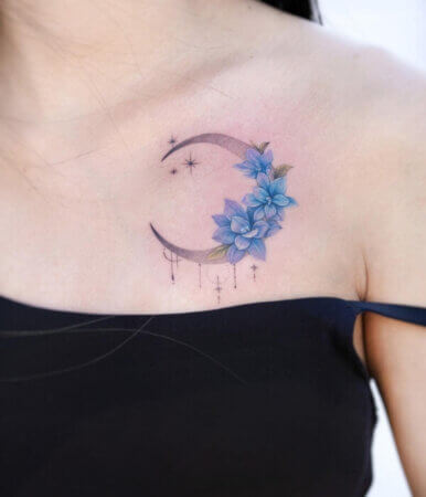 20 Gorgeous Larkspur July Birth Flower Tattoo Ideas
