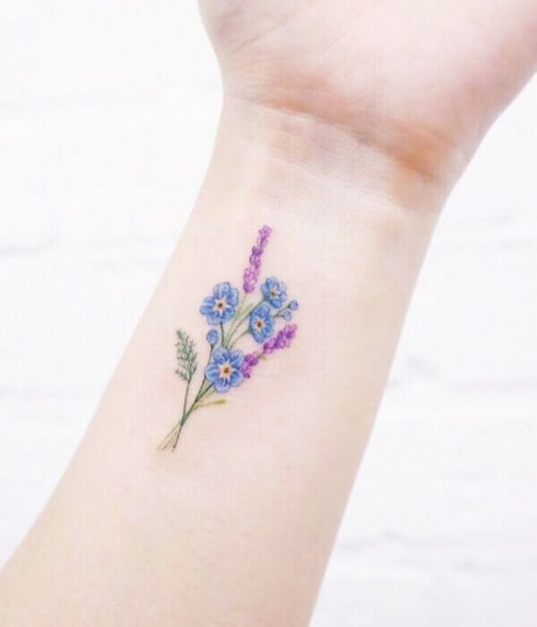 Larkspur Flower Tattoo On The Wrist