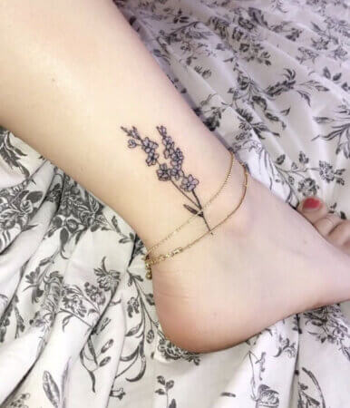 20 Gorgeous Larkspur July Birth Flower Tattoo Ideas