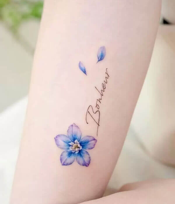 Larkspur Tattoo With A Name