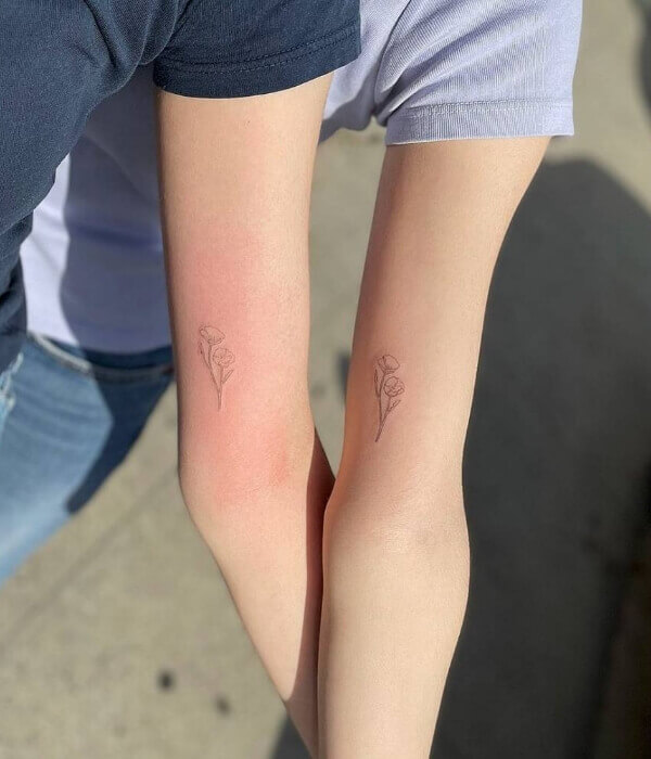 Matching Fine Line Tattoo 