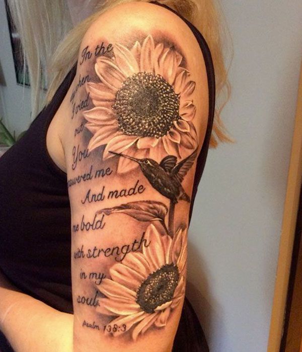 Sunflower Sleeve Tattoo 
