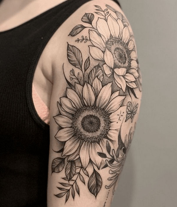 Sunflower Sleeve Tattoo for Women