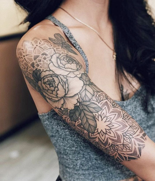Rose Sleeve Tattoo for Women