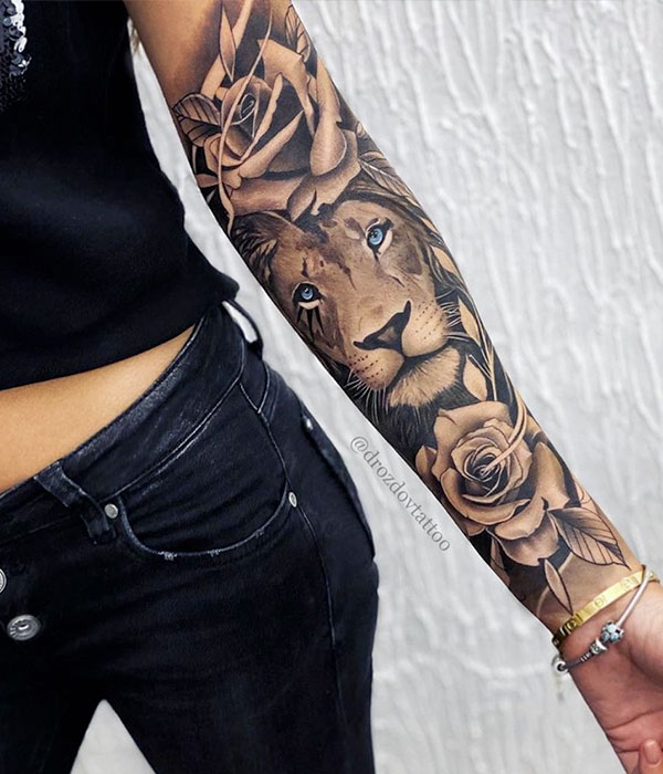 Lion Sleeve Tattoo for Women