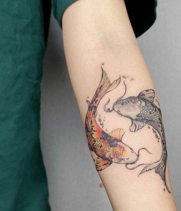 Koi Fish Sleeve Tattoo for Women