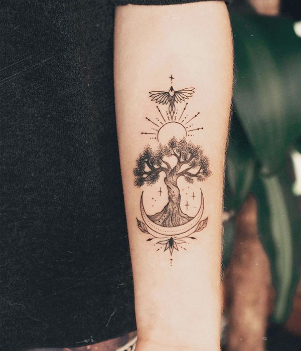 Tree Sleeve Tattoo for Women