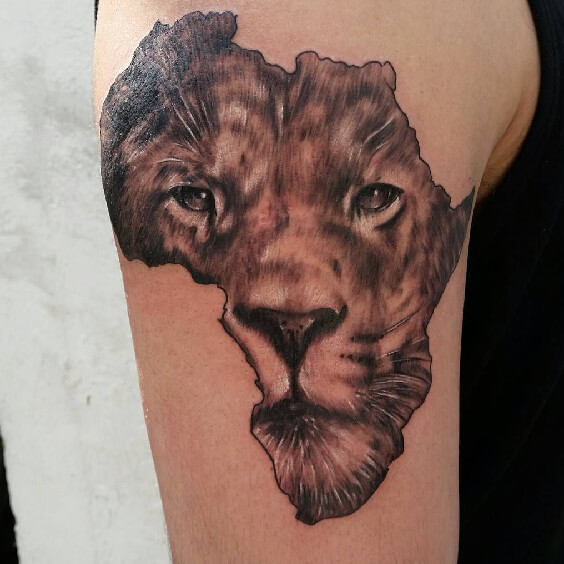 African Lion Tattoo for Men