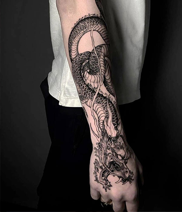 Dragon Lower Sleeve Tattoo