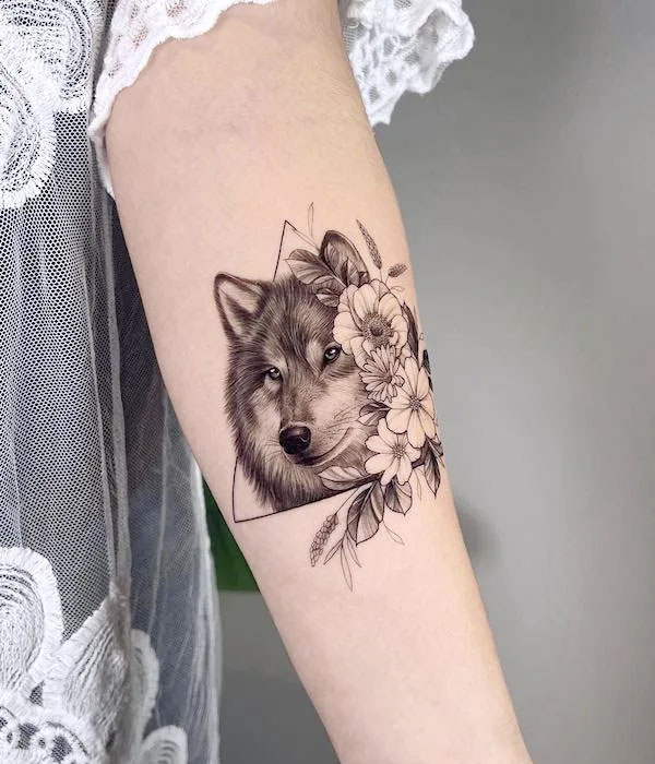 Wolf Lower Sleeve Tattoo