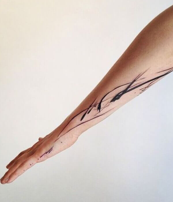 Abstract line art wrist tattoo for Women