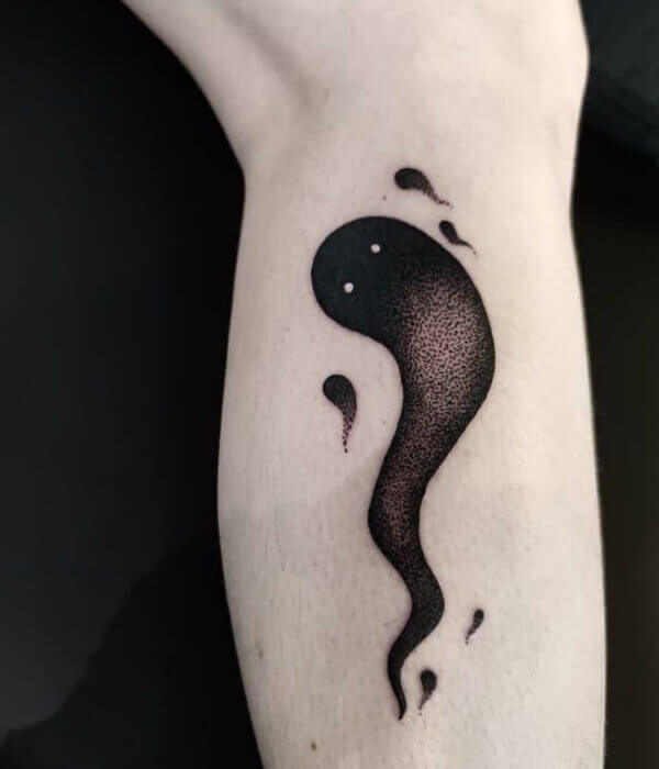 Black Ink Ghost Tattoo