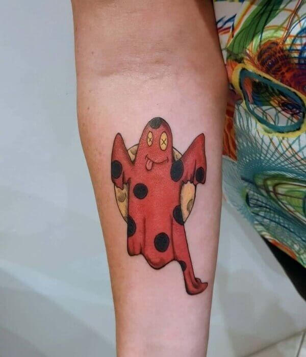 Black & Red Ghost Tattoo