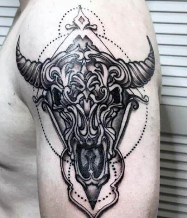 Bull Skull Taurus Tattoo for Men