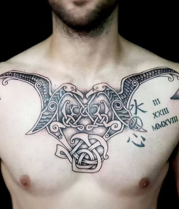 Celtic Taurus Tattoo on Chest