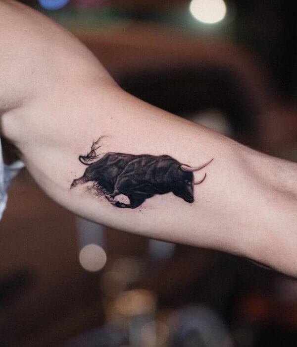 Charging Bull Taurus Tattoo for Women