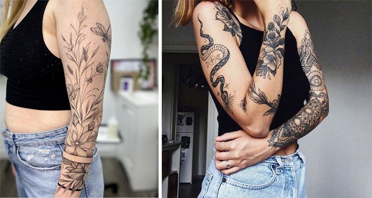 Catchy Women Sleeve Tattoos