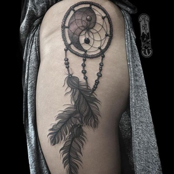 Dream Catcher Yin Yang Tattoo