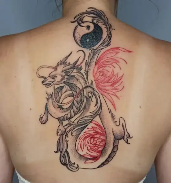 Phoenix Yin Yang Tattoo on Back