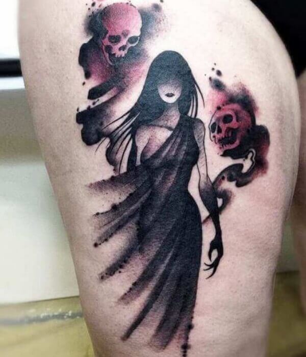 Scary Ghost Tattoo