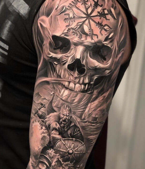 Skull Viking Tattoo on Hand