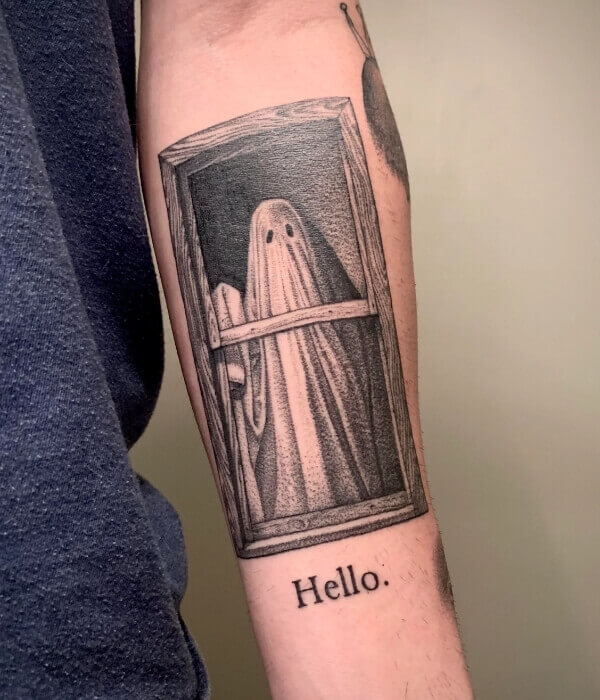 Story Telling Ghost Tattoo