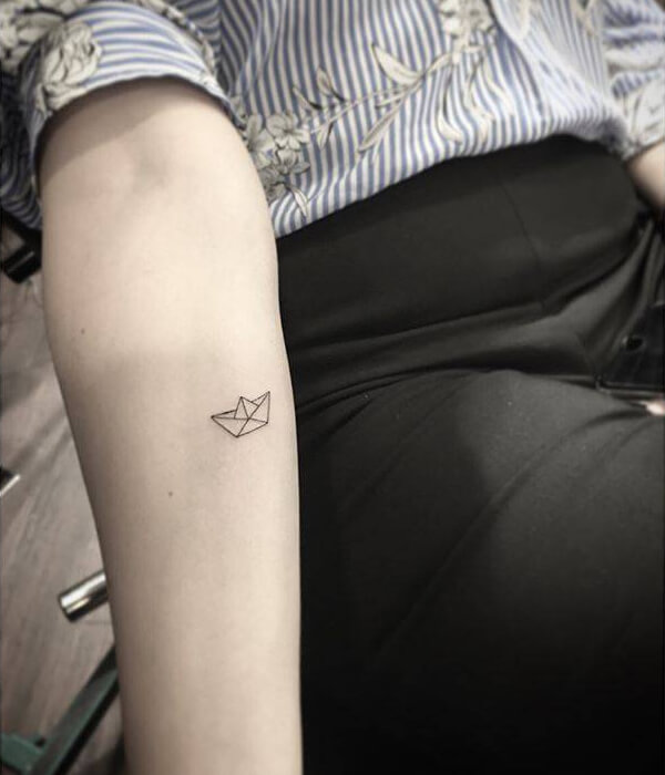 Tiny Paper Boat Tattoo