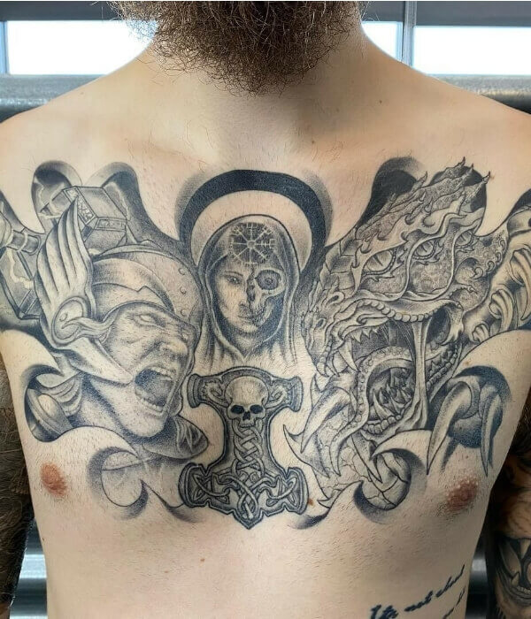 Top Viking Chest Tattoo 