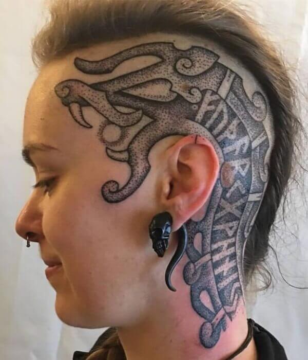 Viking Head Tattoo for Women