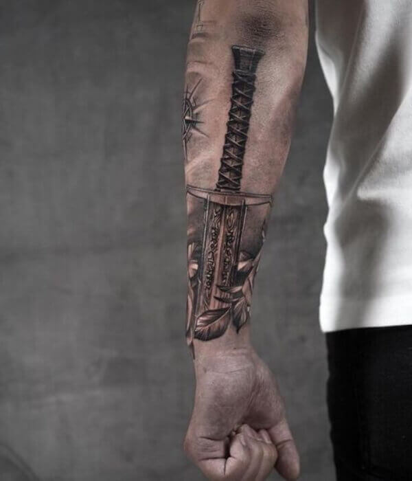 Viking Sword Tattoo on Hand