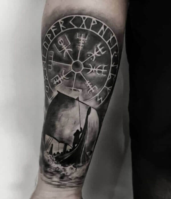 Viking Tattoo Forearm on hand