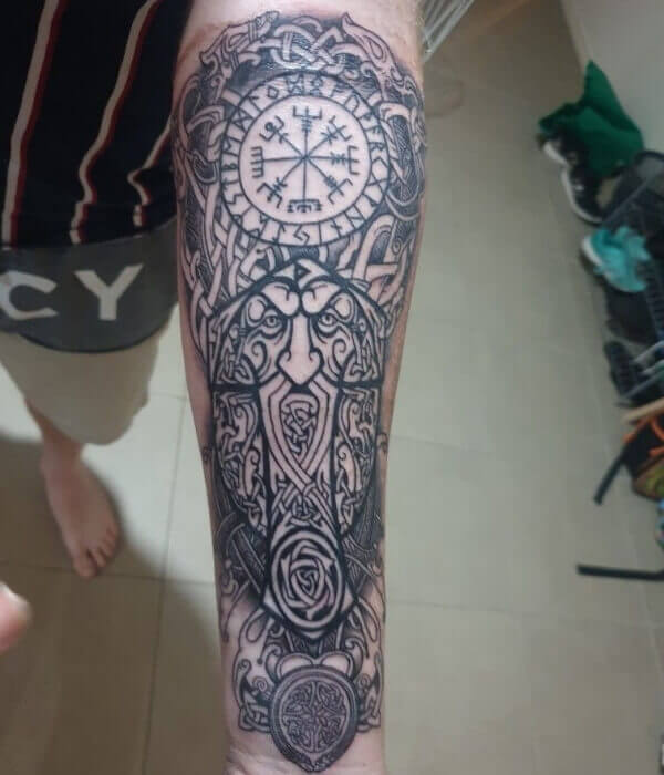 Viking Tattoo Forearm on hand