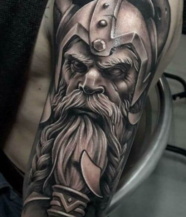 Warrior Viking Tattoo on Hand