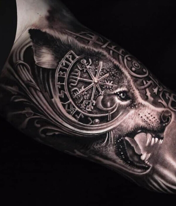 Wolf Viking Tattoo for Men