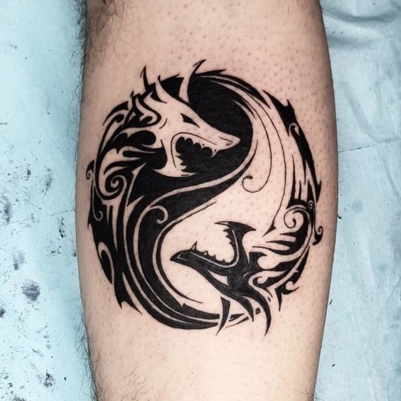Yin Yang Dragon Tattoo on Hand